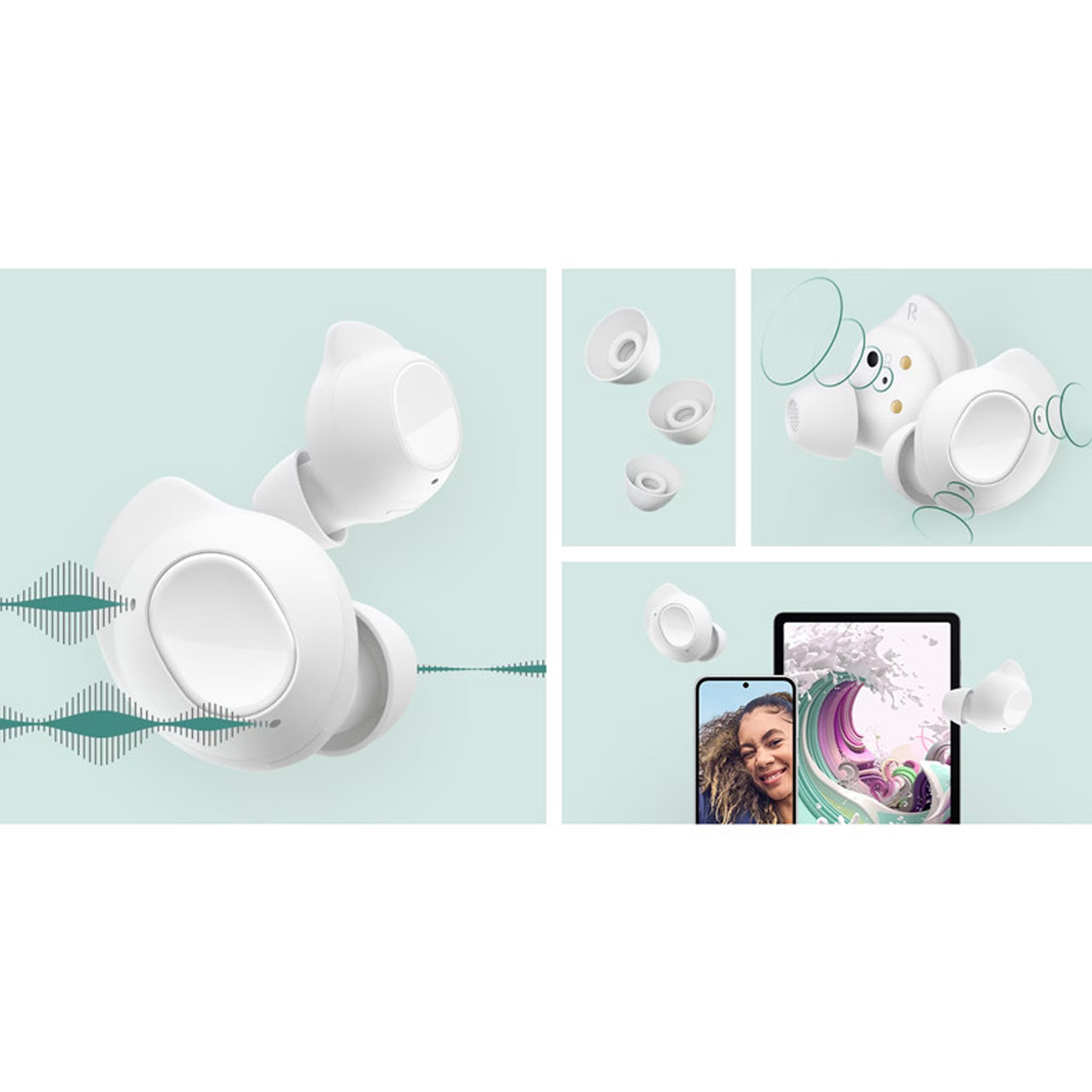 ایرپاد بی سیم SAMSUNG Galaxy buds FE مدل SM-R400 - سفید - اصلی (گارانتی 12 ماهه شرکتی)